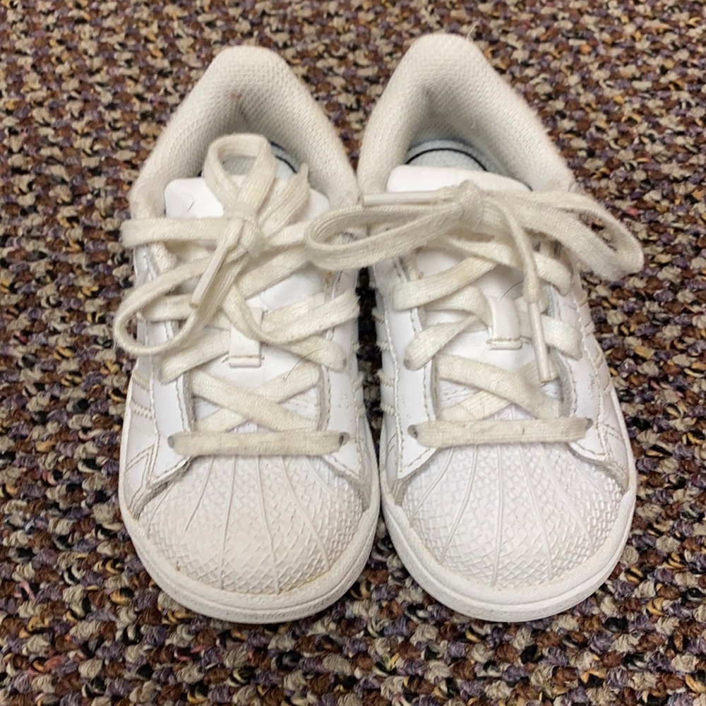Adidas All White Toddler Shoe